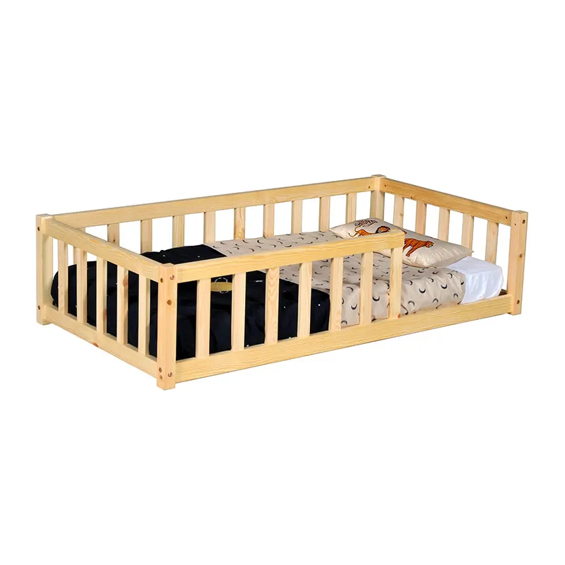 Lit Nino avec barrière + Sommier Naturel Bébé-1