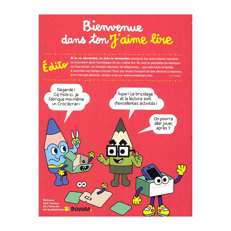 Abo. Mens. J'aime lire 9n°/9 mois - 7+-1