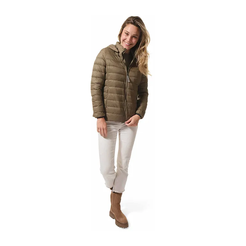 Doudoune Zippée avec capuche amovible Femme - Kaki-0