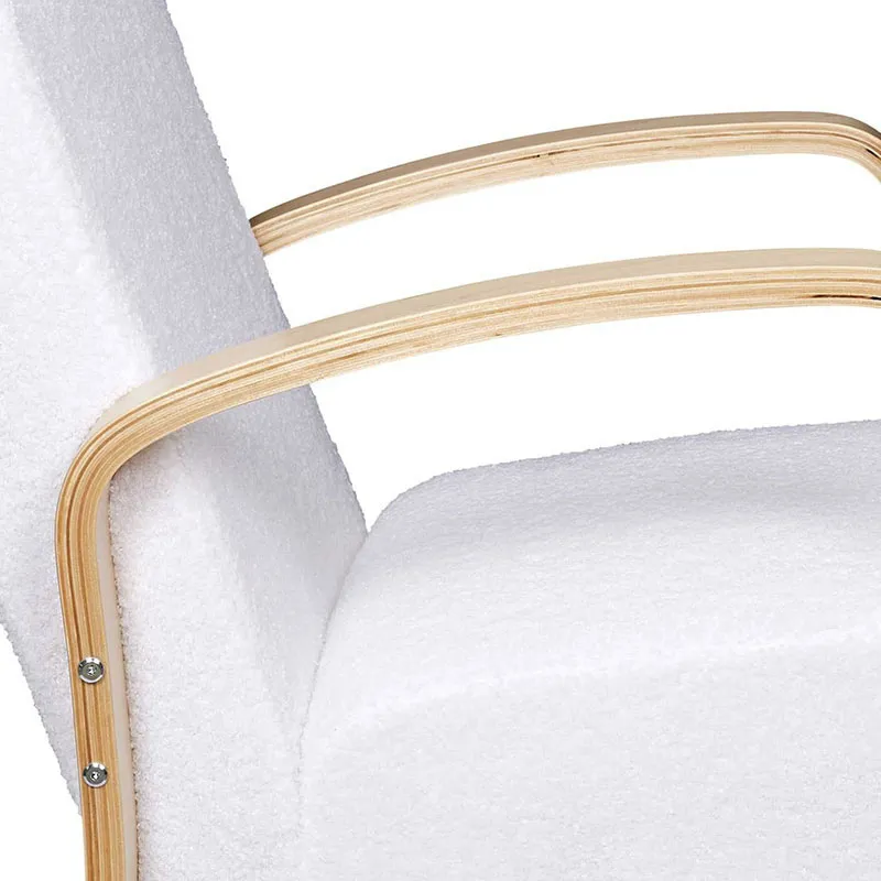 Fauteuil Bouclette Blanc - 61x75cm-5