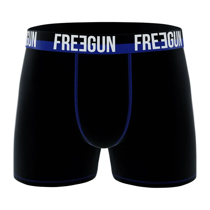 4 Boxers Homme Freegun - Noir/Gris/Blanc/Violet-5