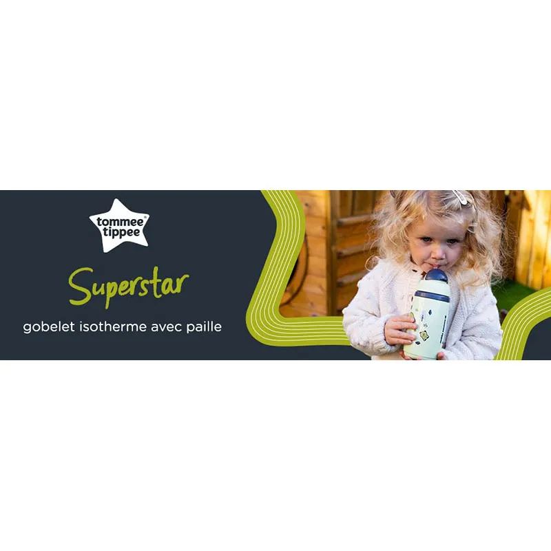 Tasse isotherme à paille 266ml Taupe - 12m+-4
