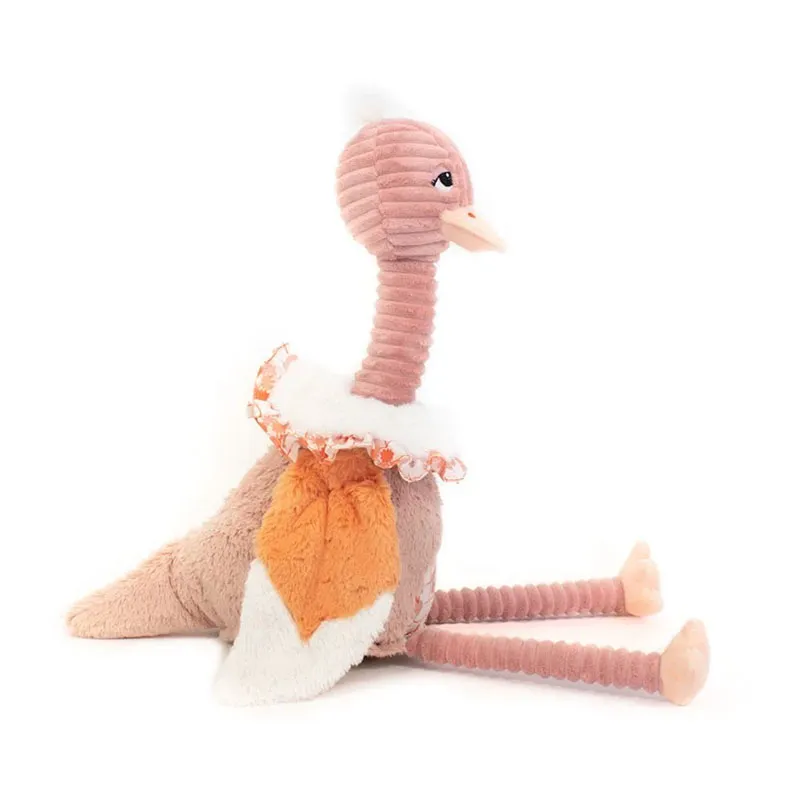 Peluche Pomelos l'Autruche Rose - 32cm-1