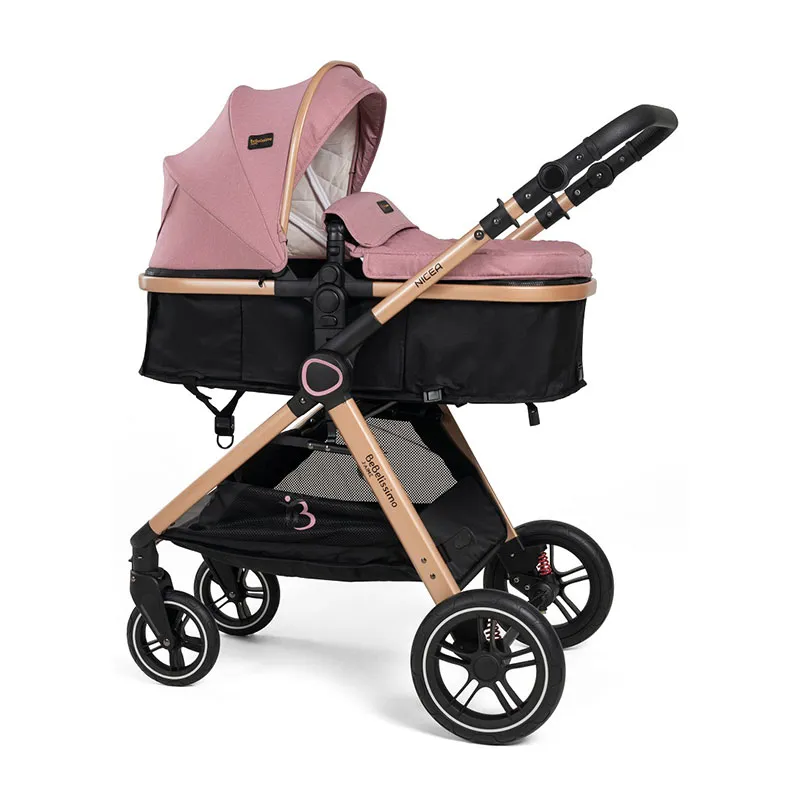Poussette combinée 3en1 Nicea Rose - 0m+-2