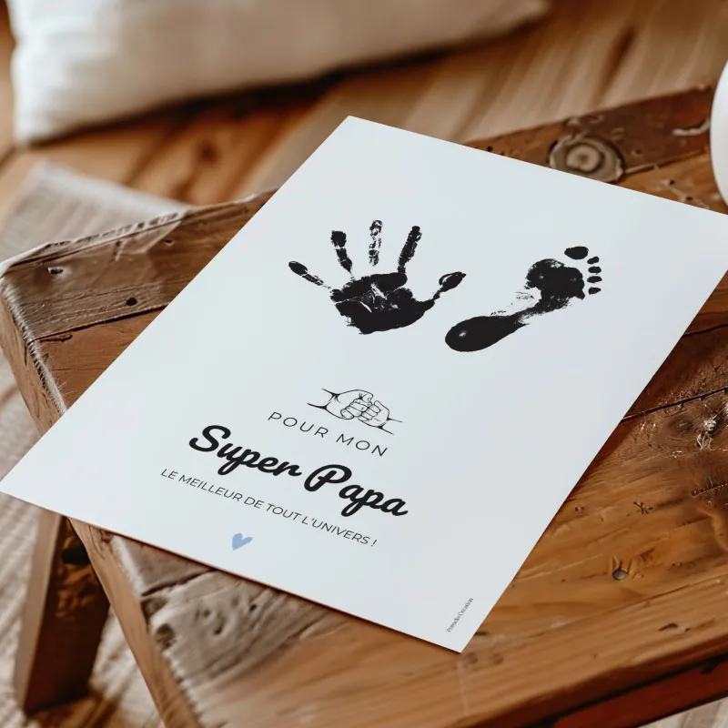 Affiche Super Papa + Encrier Noir - A4-4