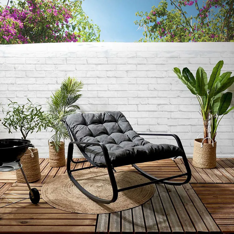 Fauteuil à bascule Miami Gris - 130x69x92cm-8