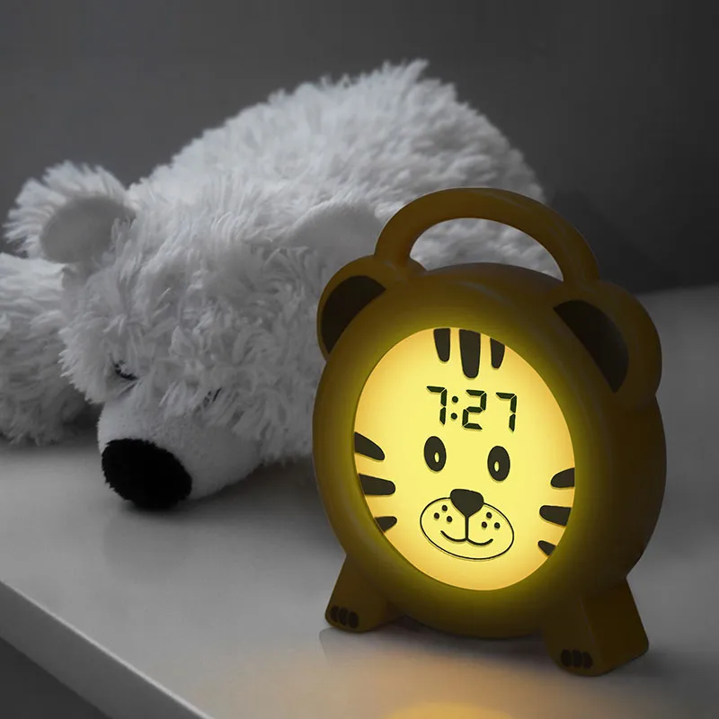 Réveil Pédagogique et Veilleuse Tigre - Jaune-10