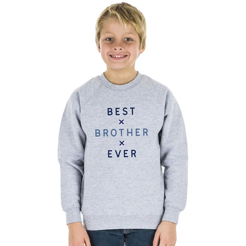Sweat Garçon Best brother ever 2 mpt - Gris Chiné-0