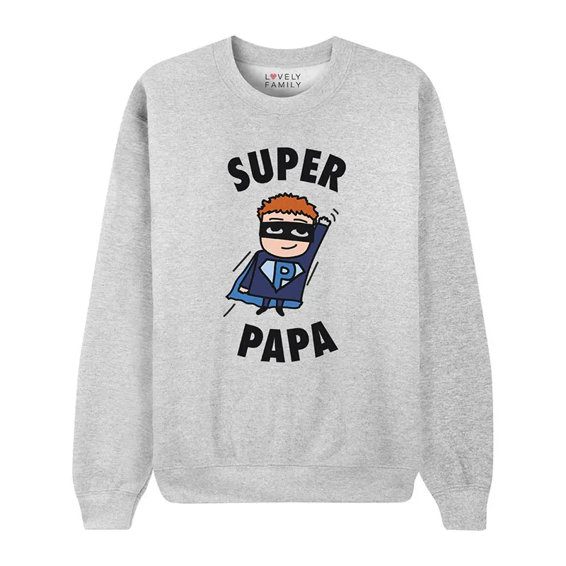 Sweat Homme Super papa - Gris Chiné-0