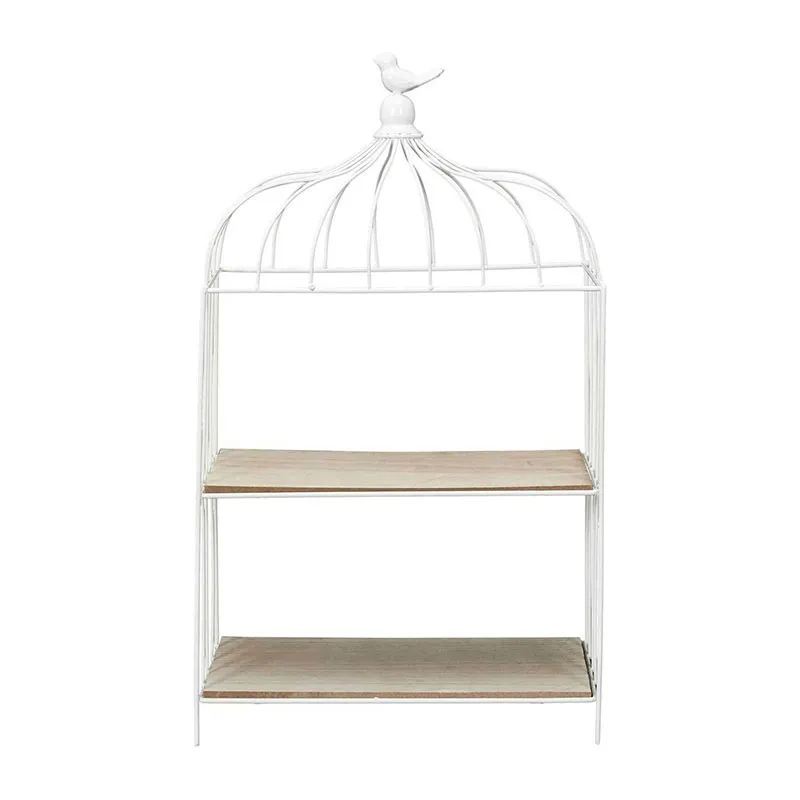 Cage à oiseau décorative Métal Blanc - 31x51x15cm-2