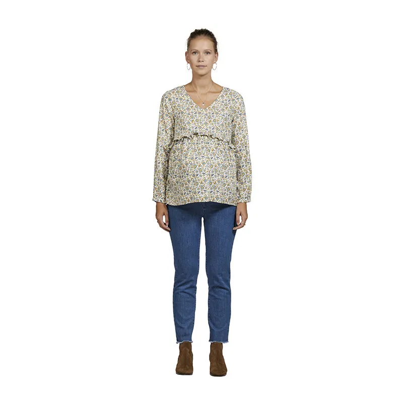 Jean de grossesse Droit 7/8 - Bleu Denim-1