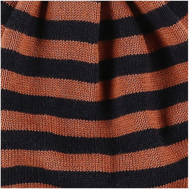 Bonnet Rayures - Marine/Camel-1