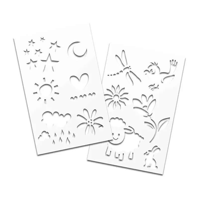 Coffret 5 Feutres souffleurs & 2 Pochoirs - 4+-3