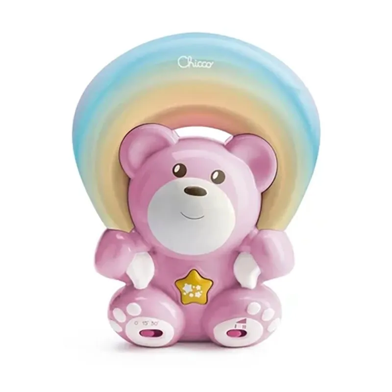 Veilleuse musicale Ourson Arc-en-ciel Rose - 0m+-0