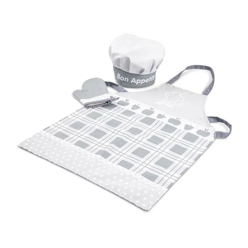 Tablier toque & Gant de cuisine Gris - 36m+-0