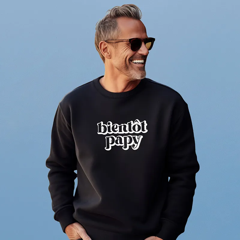 Sweat Homme Bientôt papy - Noir-0