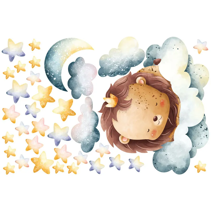 Stickers - Animaux roi lion dans les nuages-2