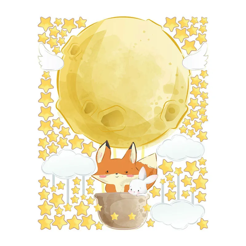 Stickers - Renard voyageur + 80 étoiles-3