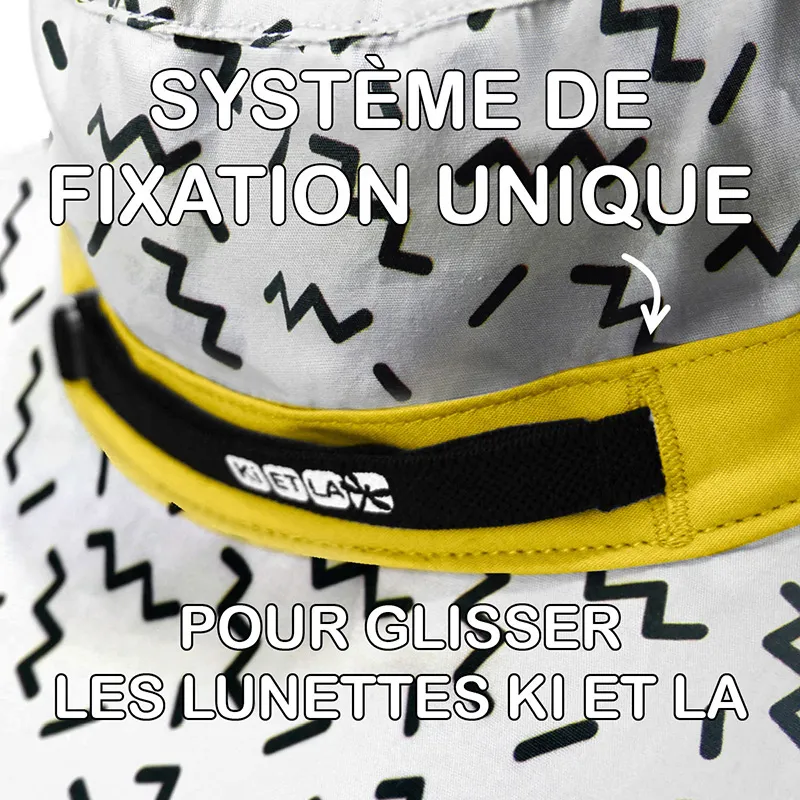 Chapeau Anti-UV réversible ZigZag - Blanc/Noir/Jaune-5