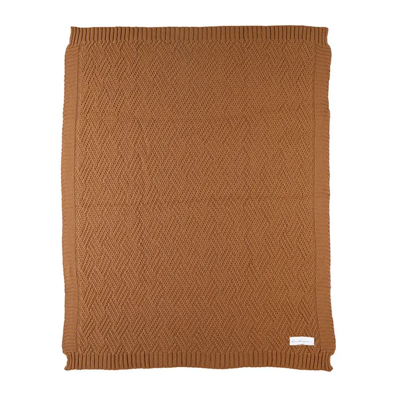 Couverture tricot Sweet Caramel M&M - 75x100cm-0