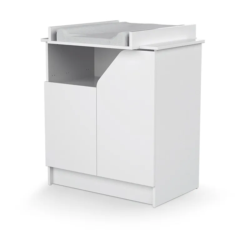 Commode à langer 2 portes Bois Carnaval Blanc - 79x65,5x94cm-0