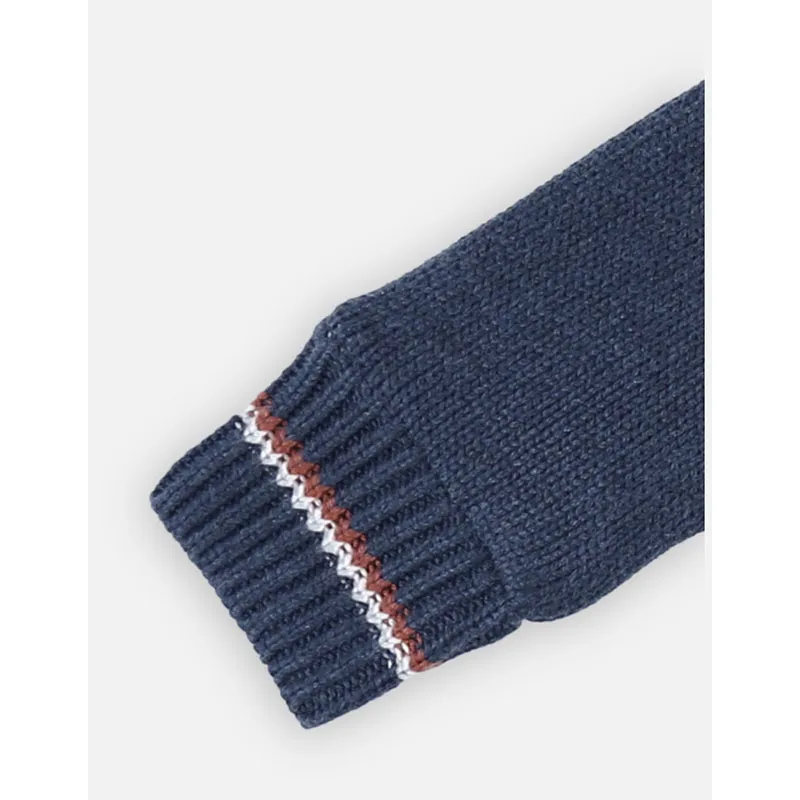 Cardigan zippé Tricoloudoux - Marine/Marron-3