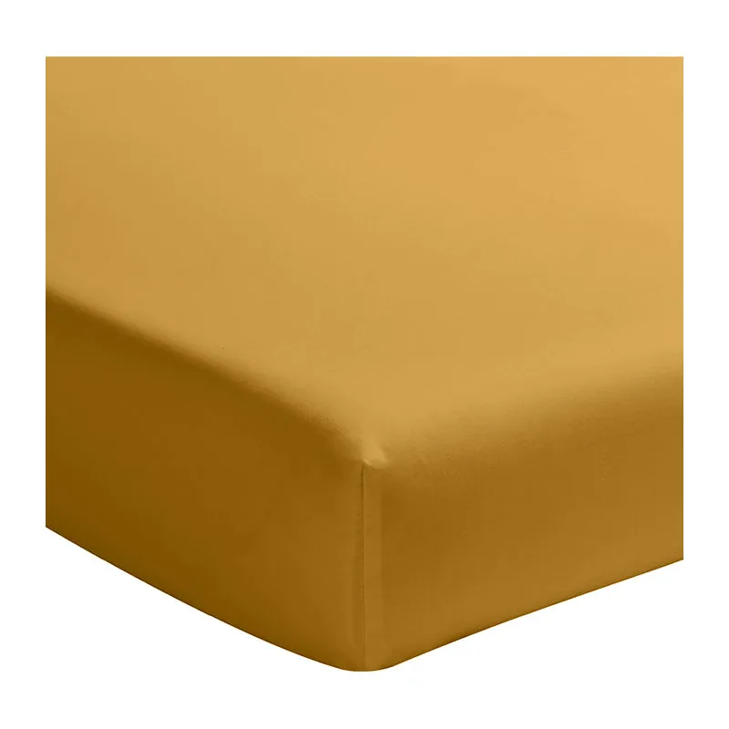 Drap-H. Percale de coton Bonnet 30cm Jaune moutarde-1