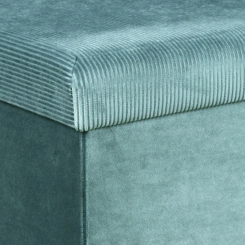 Coffre banc pliable velours Giulia Bleu - 77x38cm-5
