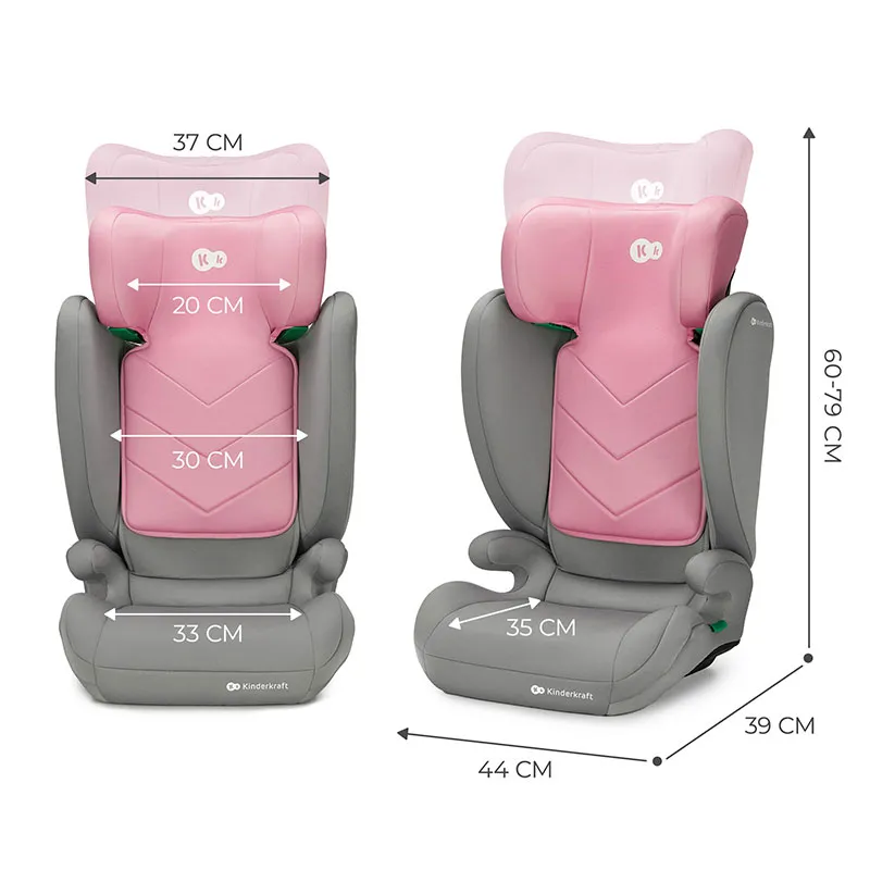 Siège-auto I-Size/Ceinturé I-SPARK 100-150cm - Rose-12