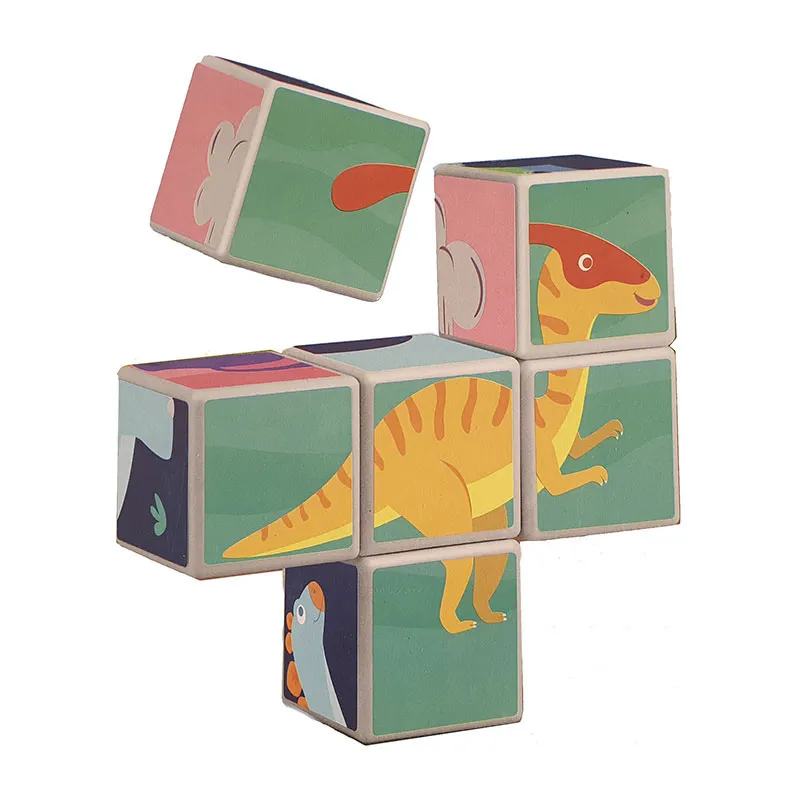 Puzzle cubes magnétiques Dinosaures 12pcs - 18m+-5