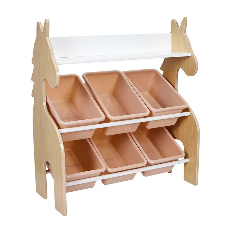 Meuble de rangement 6 bacs Licorne - 63,5x29,5x71,5cm-0