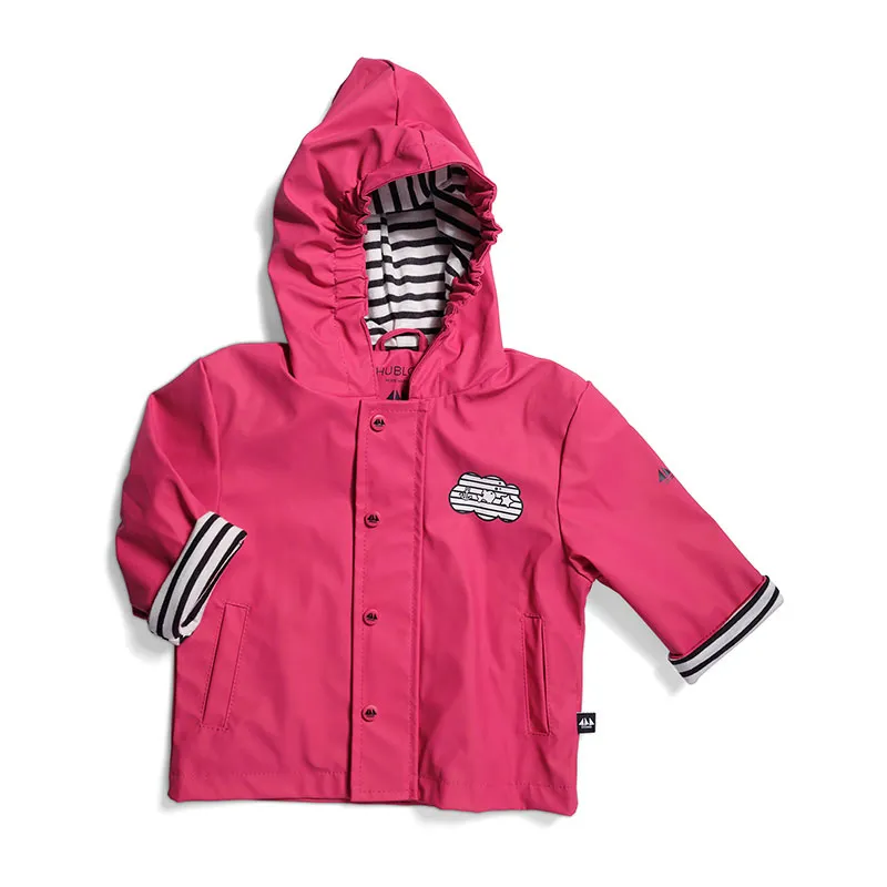 Ciré zippé avec pressions et capuche Nuage Bébé - Groseille-0