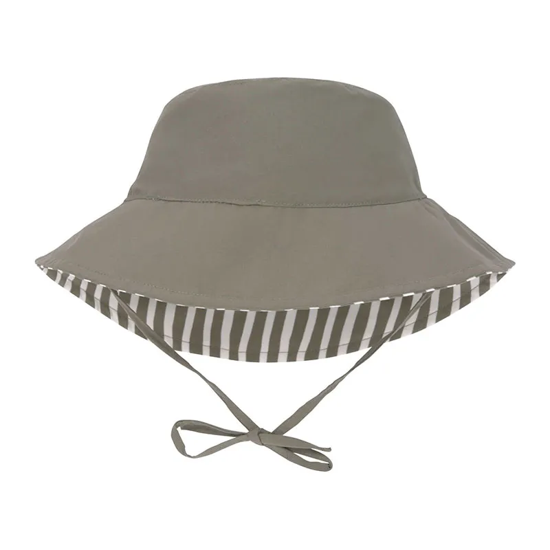 Chapeau de soleil réversible anti-UV Stripes olive - Lassig-2