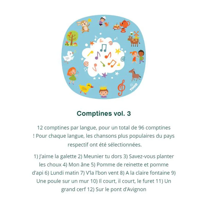 5 Disques pour lecteur Timio Set 4 - 24m+-8