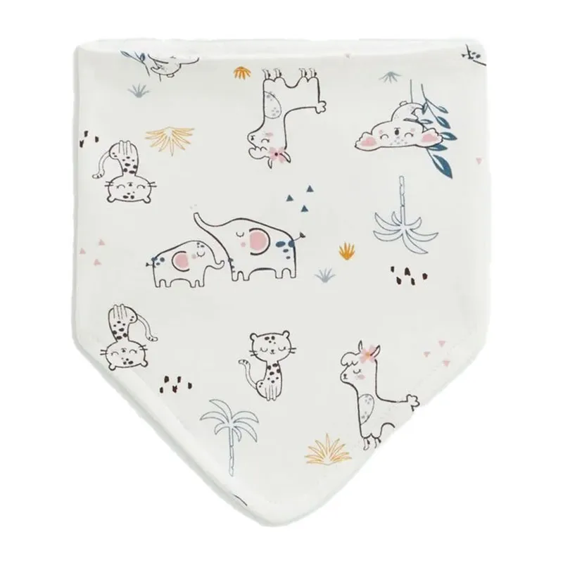3 Bavoirs bandana Lovely Safari - Bleu canard/Écru/Bordeaux-2