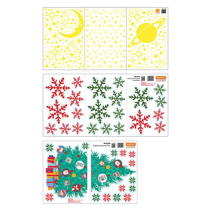 Stickers - Etoiles lumineuses & Flocons de neige colorés-6