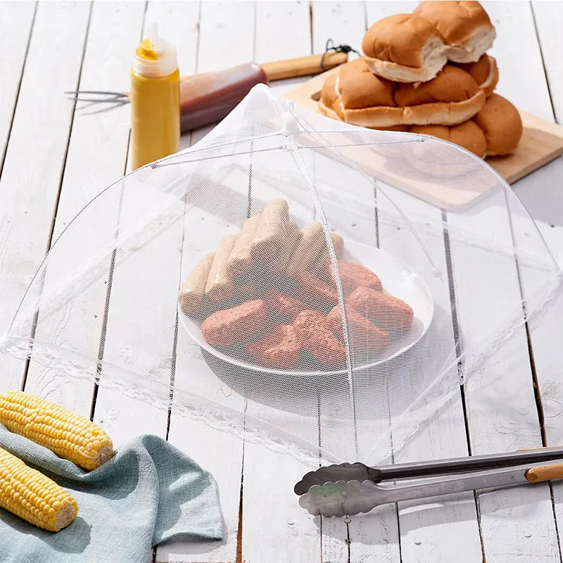 Cloche alimentaire pliable en maille - 32x32cm-12