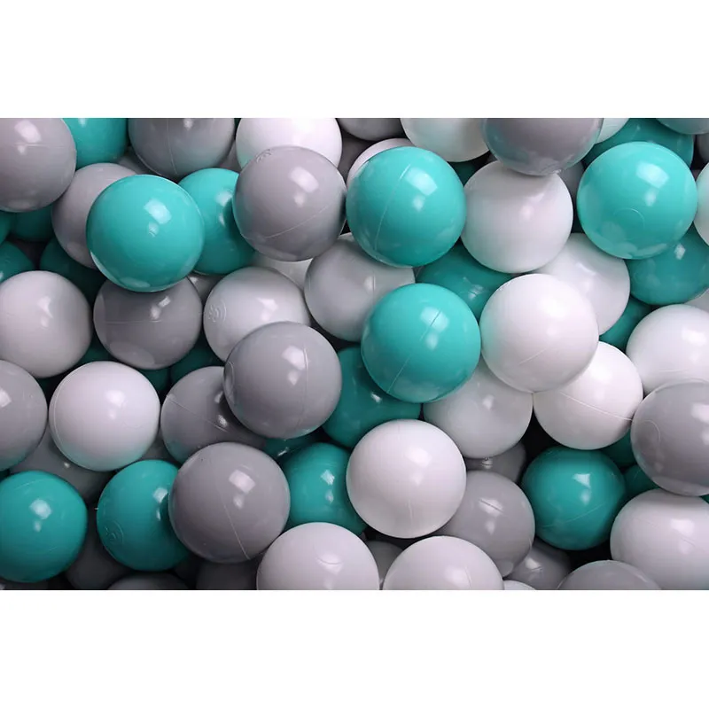 Piscine à balles Gris Blanc/Turquoise 200pcs - 90x30cm-1