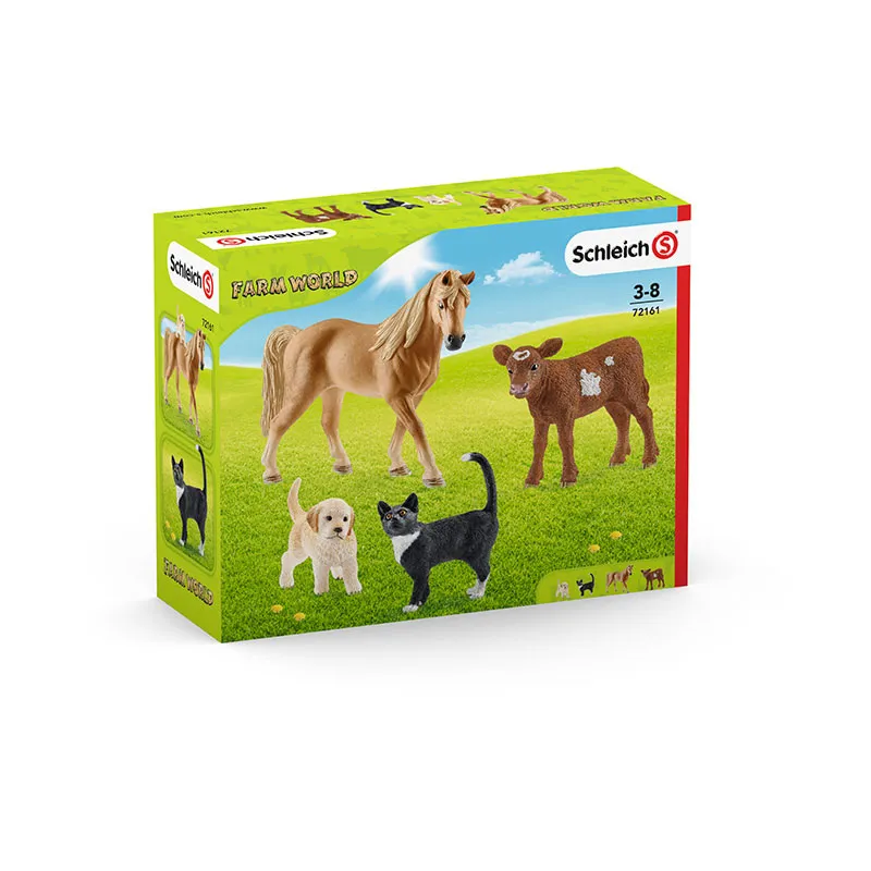 4 Animaux Cheval/Chiot/Chat/Veau - Farm World-2