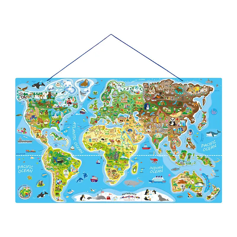 Puzzle Carte du monde Magnétique Anglais 91pcs - 4+-0