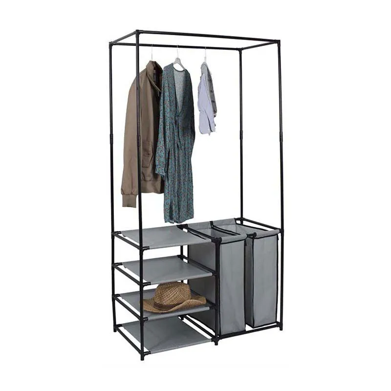Portant dressing ouvert Noir/Gris - 87x43.5x163.5cm-3