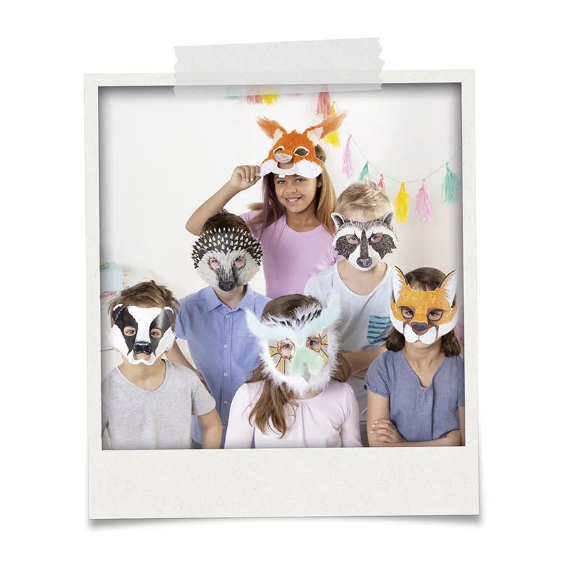 6 masques à décorer - Animaux de la forêt-1