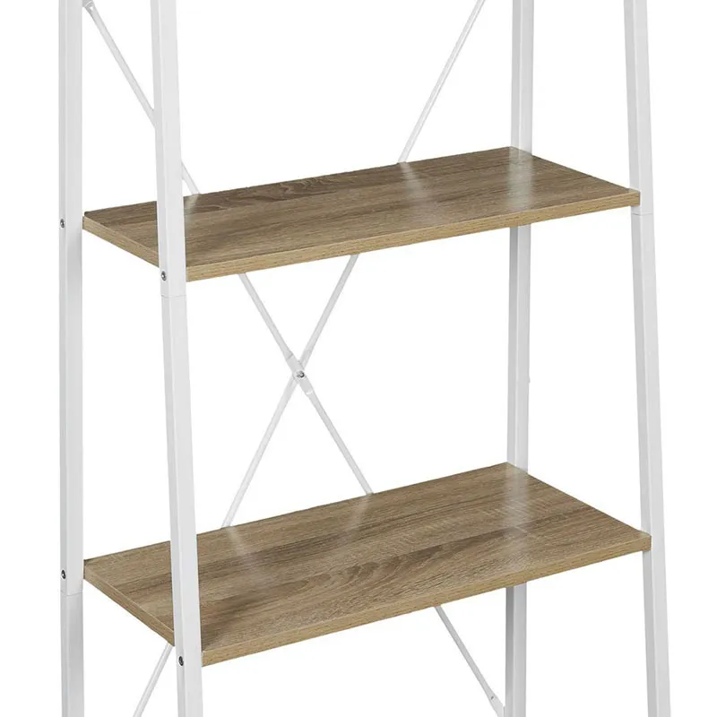 Etagère Bois/Métal Blanc - 60x148x32,5cm-5