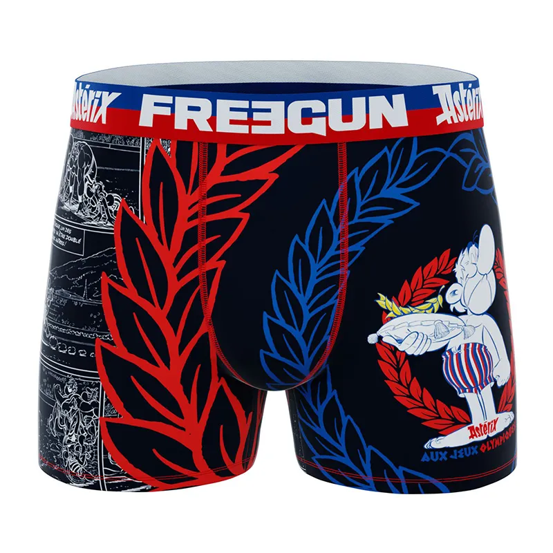 4 Boxers Homme Asterix et Obélix - Noir/Rouge/Jaune/Bleu-0