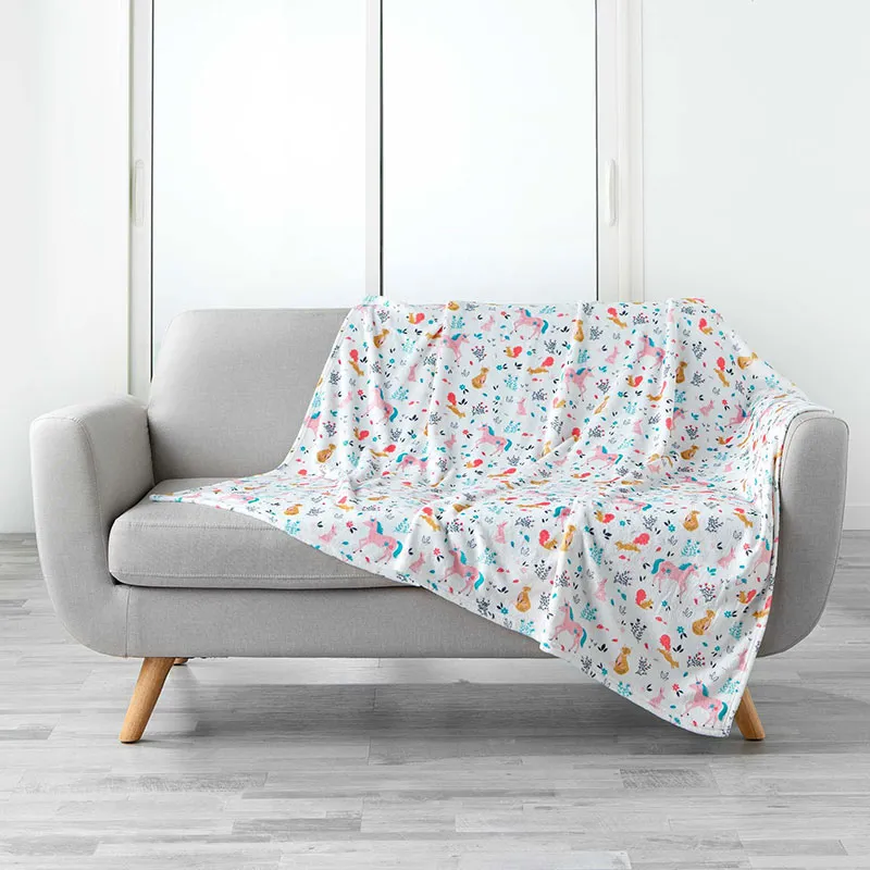 Plaid flanelle Princesse Licorne - 125x150cm-0