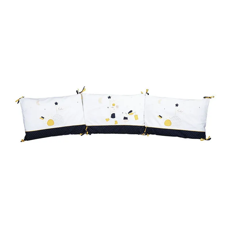 Tour de lit Hello Bleu/Blanc - 180x40cm-0