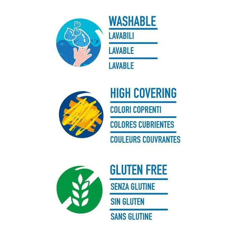 Peinture Gouache + Pinceau et Palette Super-lavables 10ml - 12pcs-2