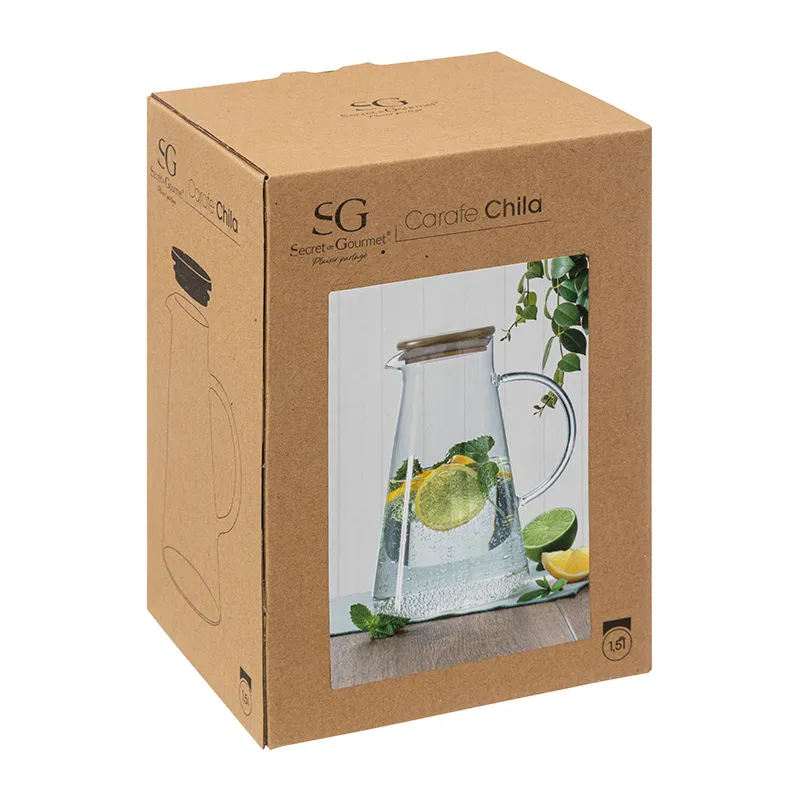 Pichet Chila + bouchon Bambou 1,5L - 17x13x21cm-3