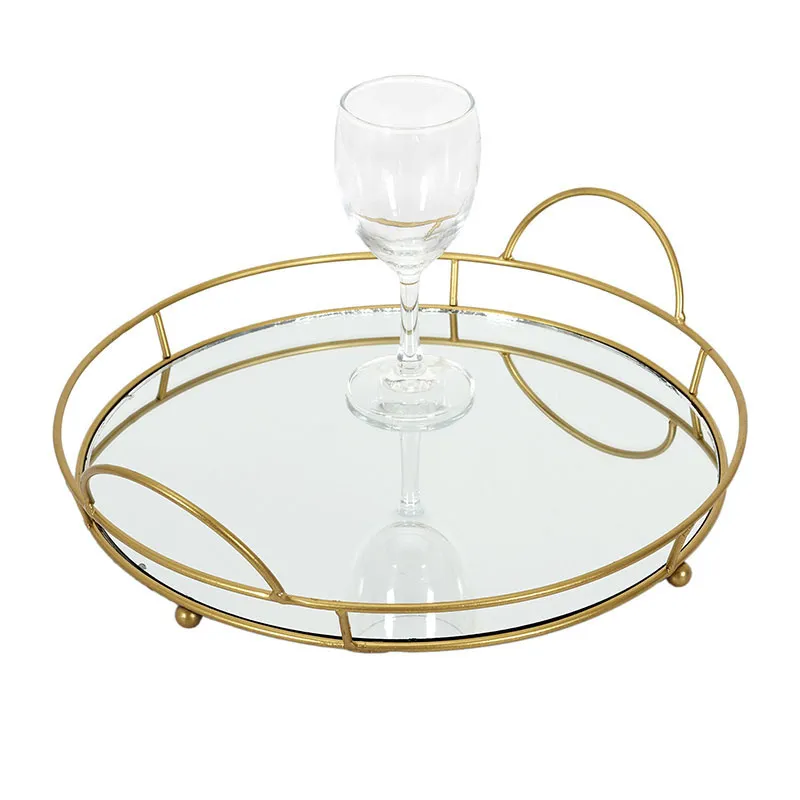 Plateau de présentation Miroir Inox - ø34cm-4