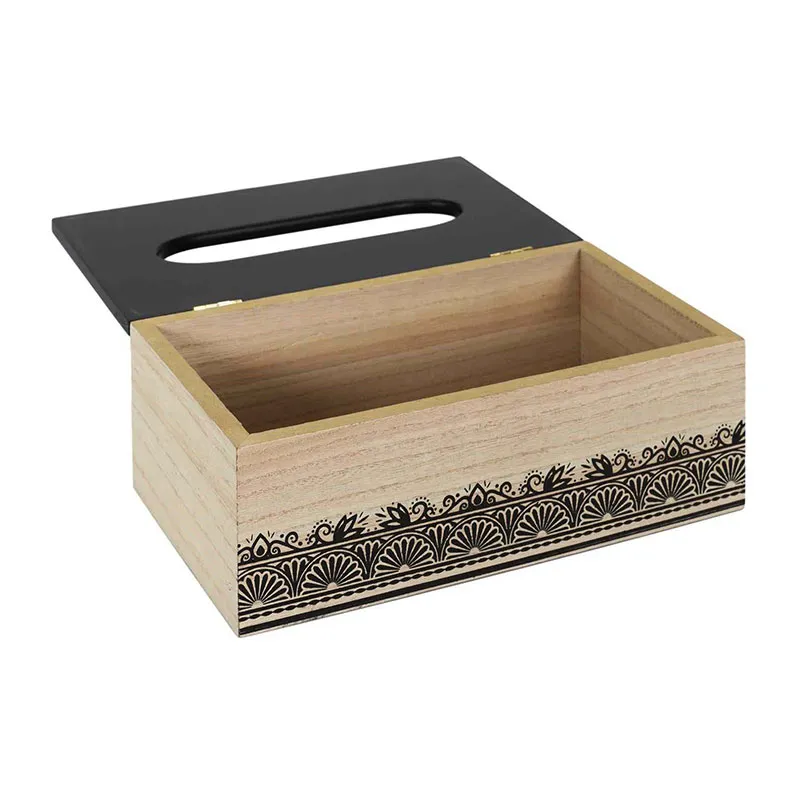Boîte à mouchoirs Mirage Bois/Noir - 24x14x8,5cm-3